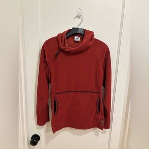 Melanzana Red Micro Grid Hoodie, Women’s Medium